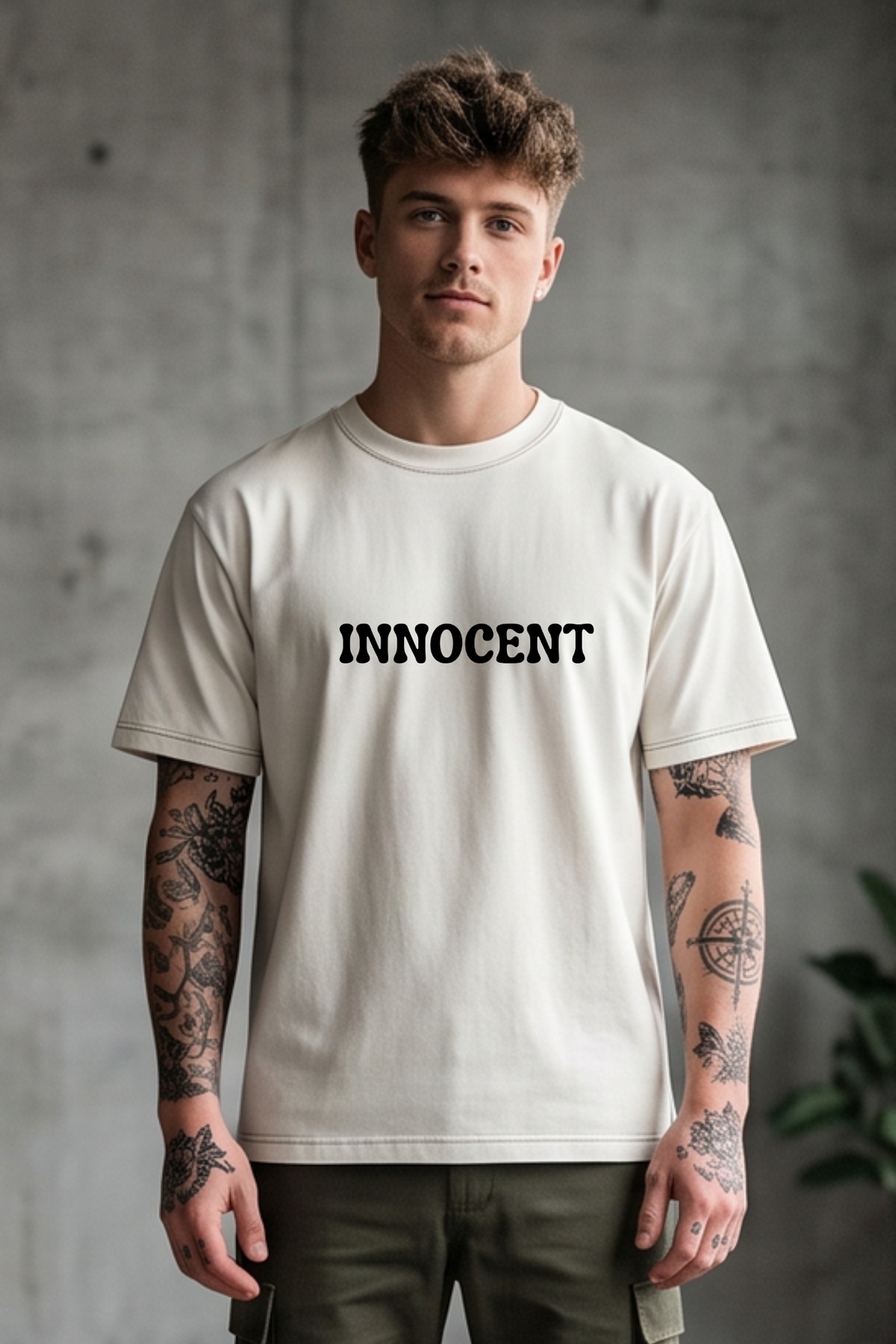 Innocent Typography Oversized Printed T-Shirt