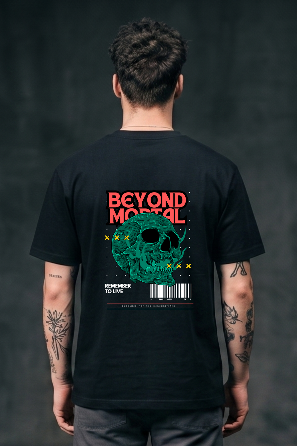 Beyond Mortal Typography Oversized Printed T-Shirt