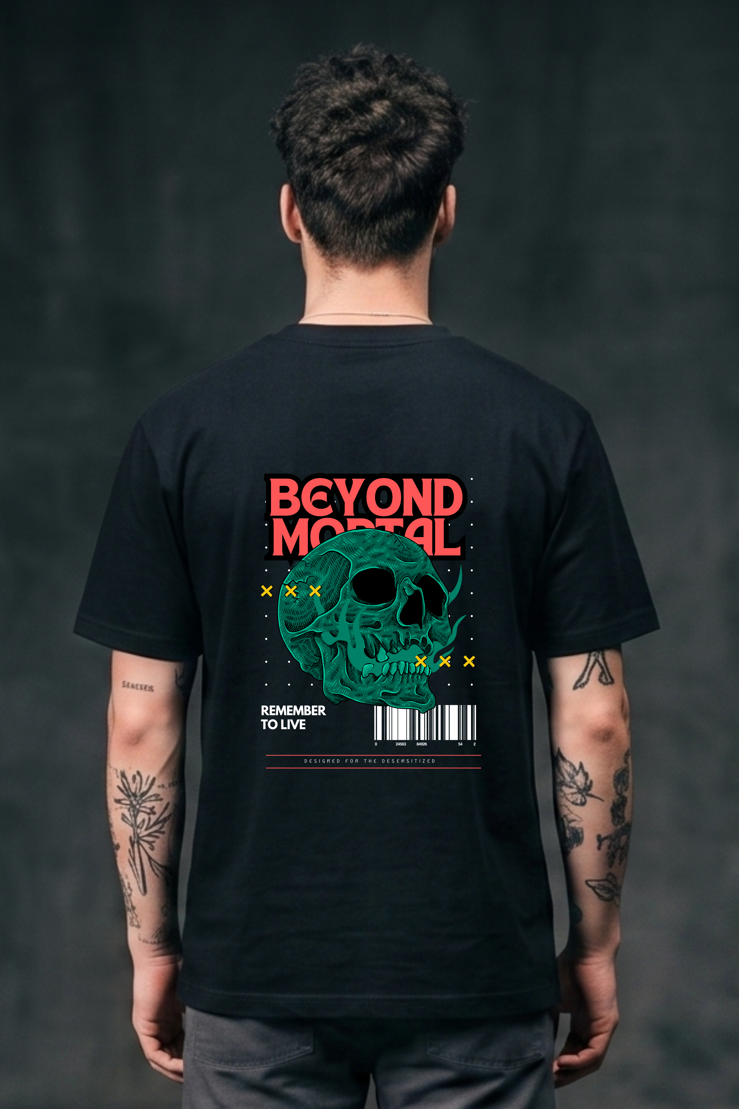Beyond Mortal Typography Oversized Printed T-Shirt