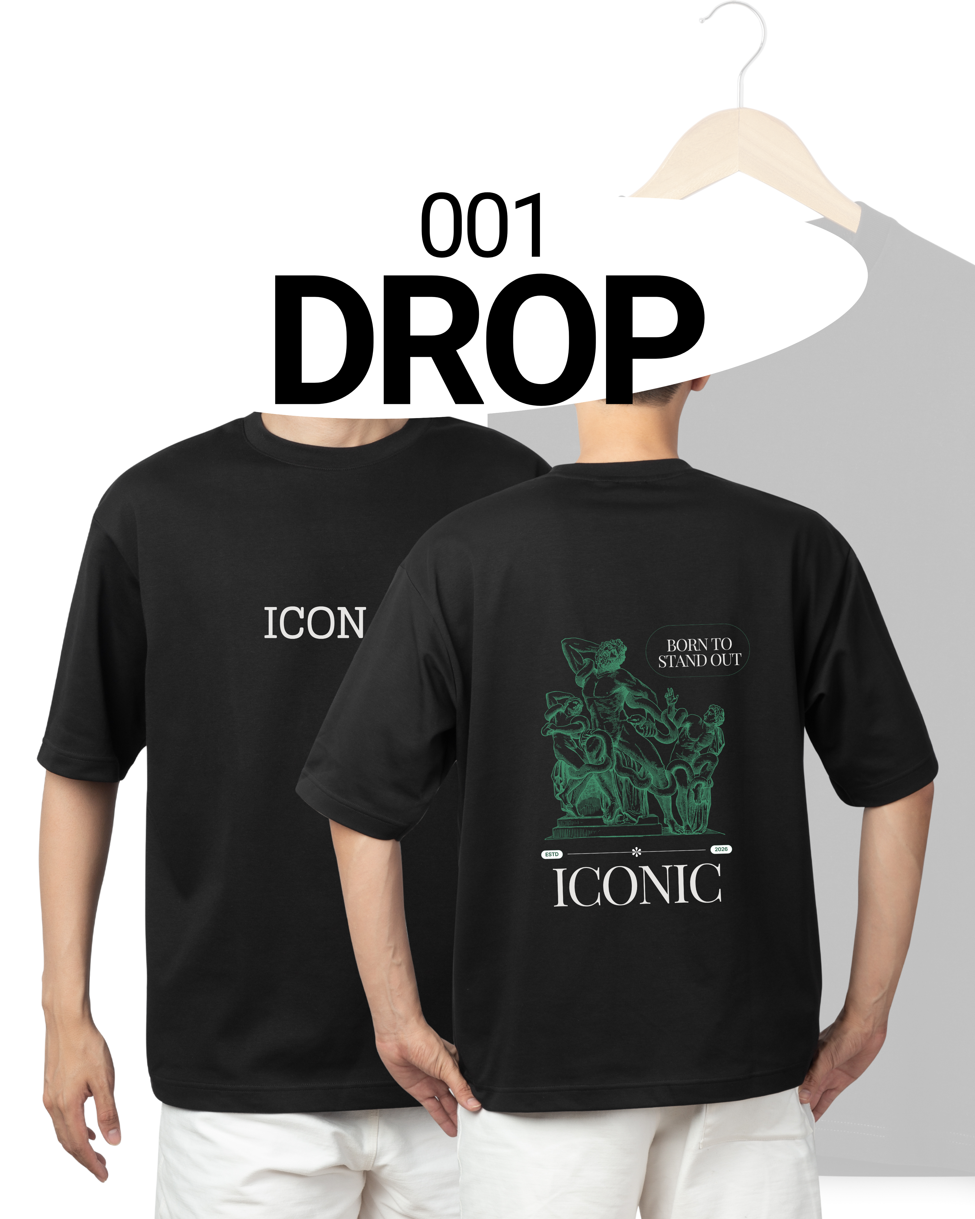 Iconic Art Oversized Printed T-Shirt